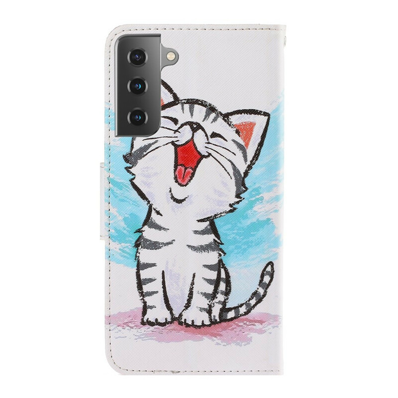 Funda con colgante de color gatito para el Samsung Galaxy S21 5G