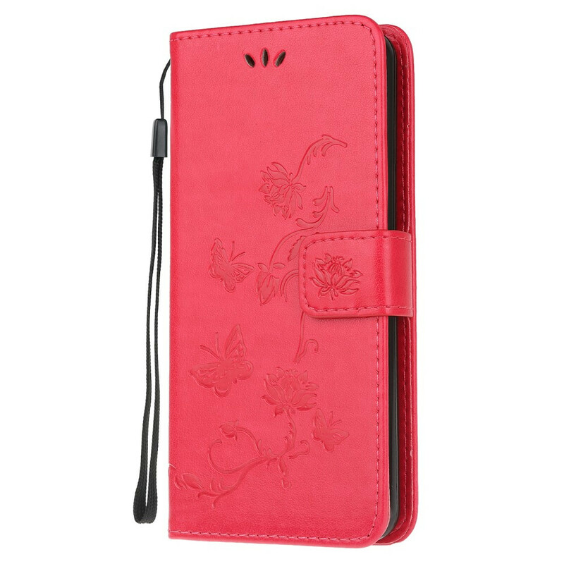 Funda con colgante de mariposas y flores para Samsung Galaxy A52 5G