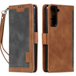 Funda Samsung Galaxy S21 5G de piel sintética bicolor con contornos reforzados
