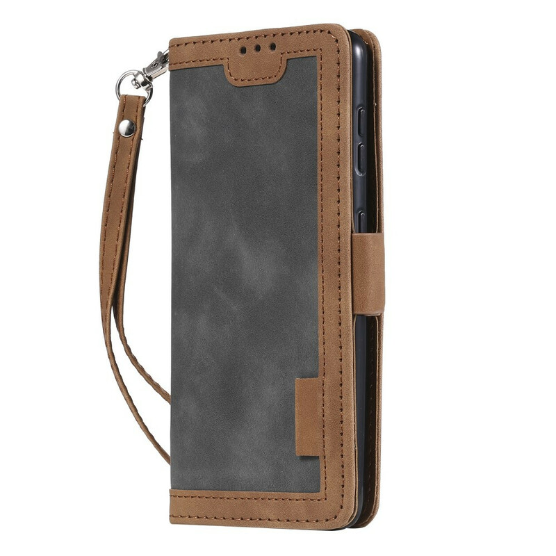 Funda Samsung Galaxy S21 5G de piel sintética bicolor con contornos reforzados