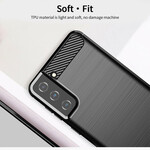 Samsung Galaxy S21 5G Funda de fibra de carbono cepillada MOFI